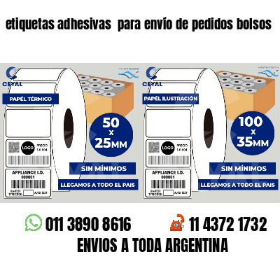 etiquetas adhesivas  para envío de pedidos bolsos