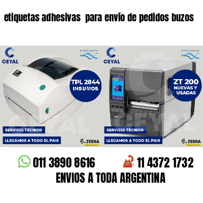 etiquetas adhesivas  para envío de pedidos buzos