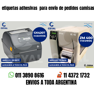 etiquetas adhesivas  para envío de pedidos camisas