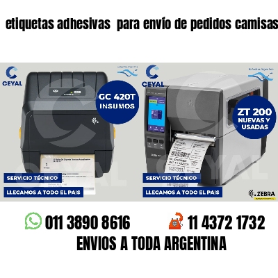 etiquetas adhesivas  para envío de pedidos camisas
