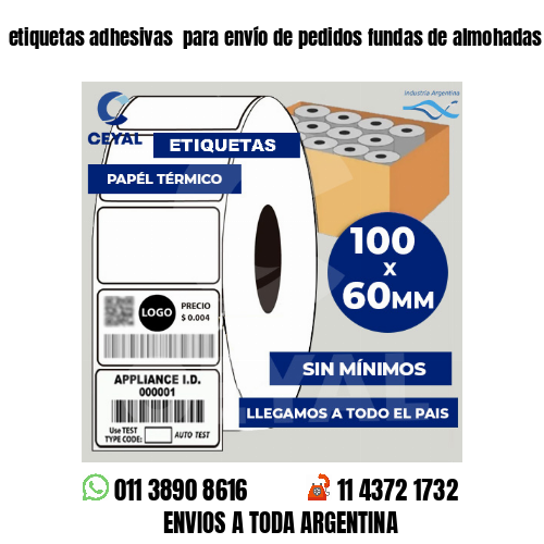 etiquetas adhesivas  para envío de pedidos fundas de almohadas