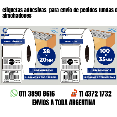 etiquetas adhesivas  para envío de pedidos fundas de almohadones