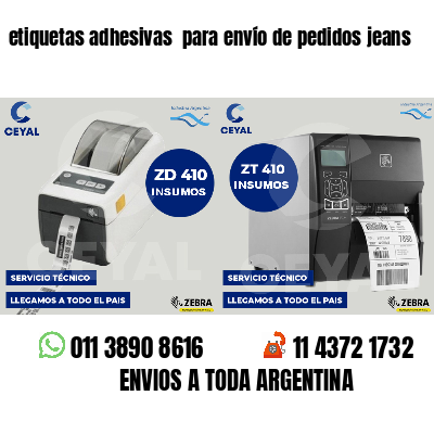 etiquetas adhesivas  para envío de pedidos jeans