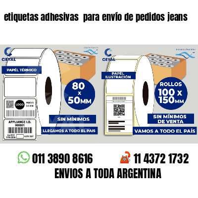 etiquetas adhesivas  para envío de pedidos jeans