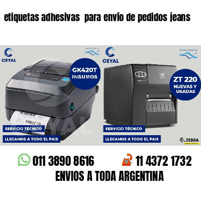 etiquetas adhesivas  para envío de pedidos jeans