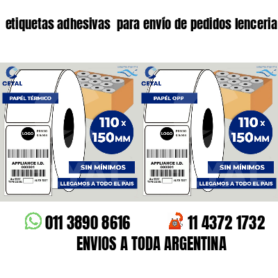 etiquetas adhesivas  para envío de pedidos lenceria