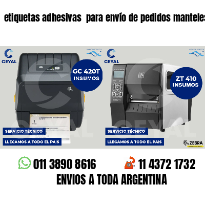 etiquetas adhesivas  para envío de pedidos manteles