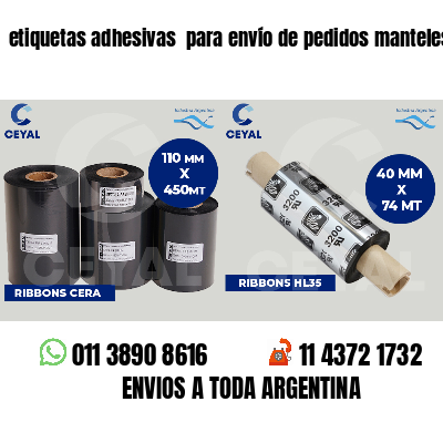 etiquetas adhesivas  para envío de pedidos manteles