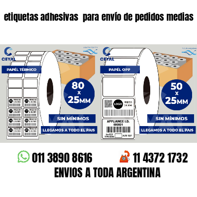 etiquetas adhesivas  para envío de pedidos medias