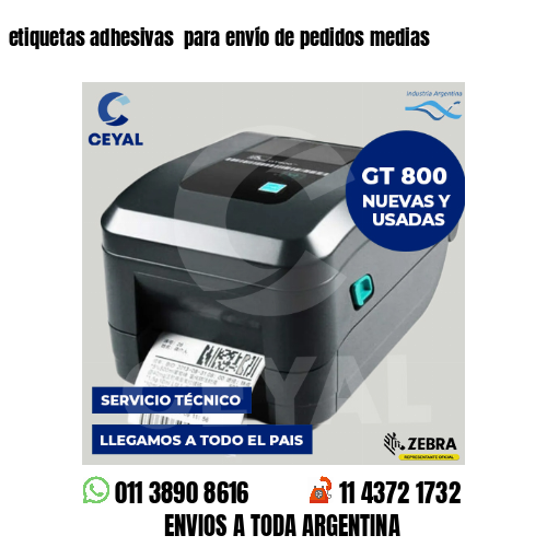 etiquetas adhesivas  para envío de pedidos medias