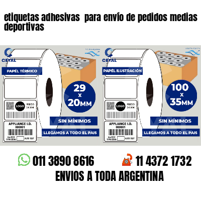 etiquetas adhesivas  para envío de pedidos medias deportivas
