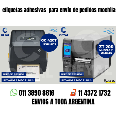 etiquetas adhesivas  para envío de pedidos mochilas