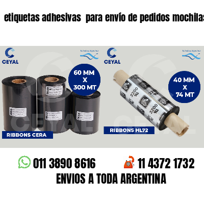 etiquetas adhesivas  para envío de pedidos mochilas