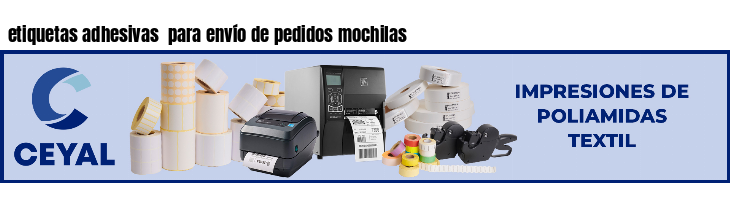 etiquetas adhesivas  para envío de pedidos mochilas
