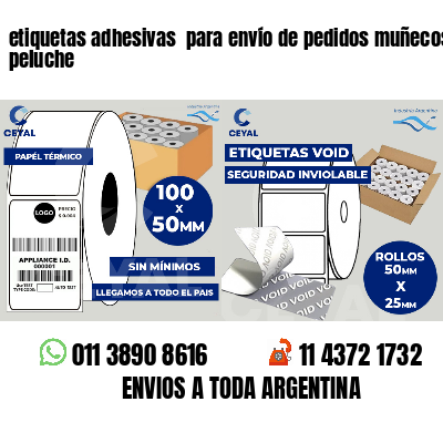etiquetas adhesivas  para envío de pedidos muñecos peluche