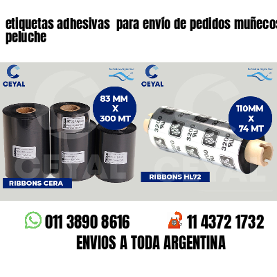 etiquetas adhesivas  para envío de pedidos muñecos peluche