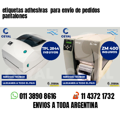 etiquetas adhesivas  para envío de pedidos pantalones