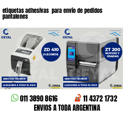 etiquetas adhesivas  para envío de pedidos pantalones