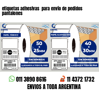 etiquetas adhesivas para envío de pedidos pantalones