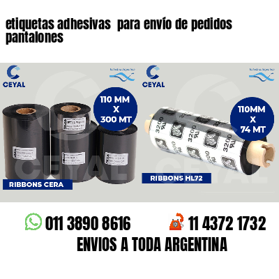 etiquetas adhesivas para envío de pedidos pantalones