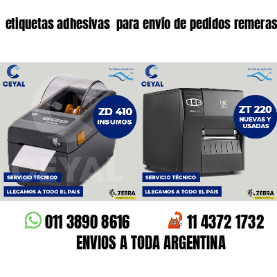 etiquetas adhesivas  para envío de pedidos remeras