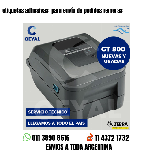 etiquetas adhesivas  para envío de pedidos remeras