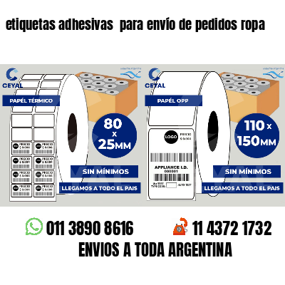 etiquetas adhesivas  para envío de pedidos ropa