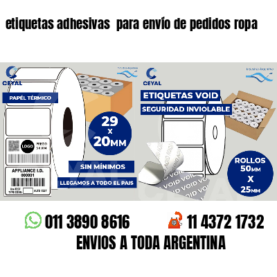 etiquetas adhesivas  para envío de pedidos ropa