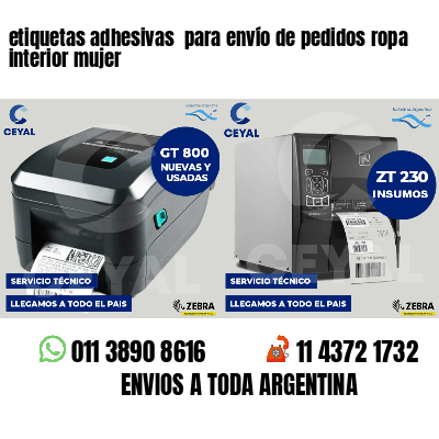 etiquetas adhesivas  para envío de pedidos ropa interior mujer