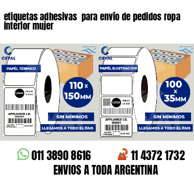 etiquetas adhesivas  para envío de pedidos ropa interior mujer