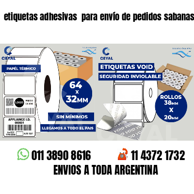 etiquetas adhesivas  para envío de pedidos sabanas
