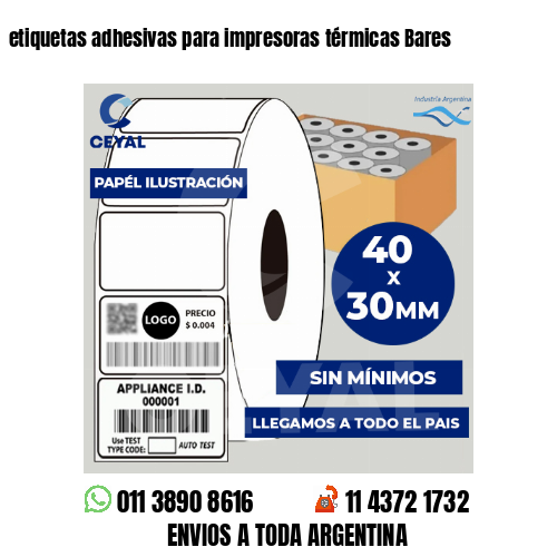 etiquetas adhesivas para impresoras térmicas Bares