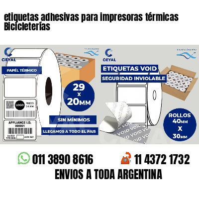 etiquetas adhesivas para impresoras térmicas Bicicleterías