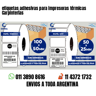 etiquetas adhesivas para impresoras térmicas Carpinterías