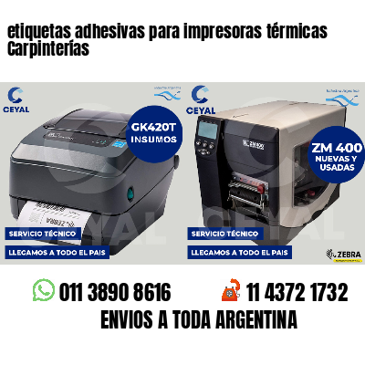 etiquetas adhesivas para impresoras térmicas Carpinterías
