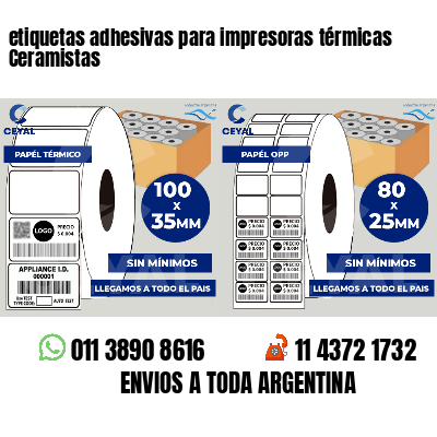 etiquetas adhesivas para impresoras térmicas Ceramistas