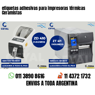 etiquetas adhesivas para impresoras térmicas Ceramistas