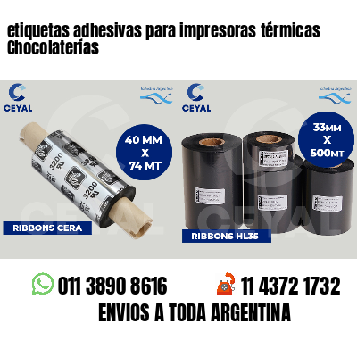 etiquetas adhesivas para impresoras térmicas Chocolaterías