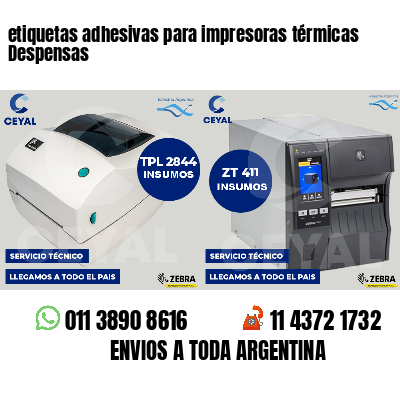 etiquetas adhesivas para impresoras térmicas Despensas
