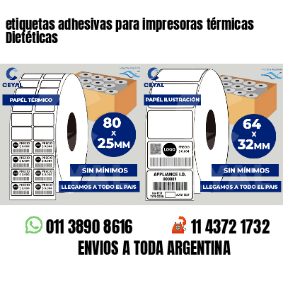 etiquetas adhesivas para impresoras térmicas Dietéticas