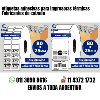 etiquetas adhesivas para impresoras térmicas Fabricantes de calzado