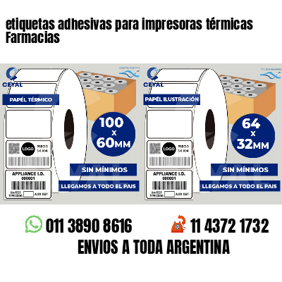 etiquetas adhesivas para impresoras térmicas Farmacias