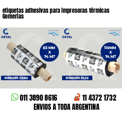 etiquetas adhesivas para impresoras térmicas Gomerías