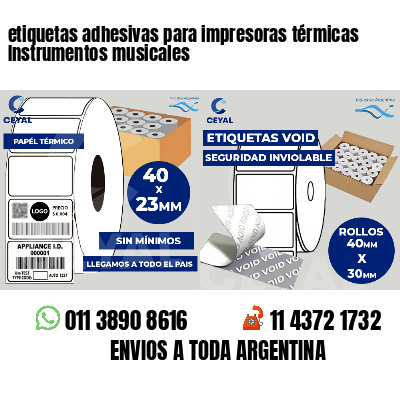etiquetas adhesivas para impresoras térmicas Instrumentos musicales
