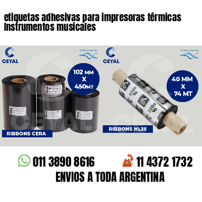 etiquetas adhesivas para impresoras térmicas Instrumentos musicales