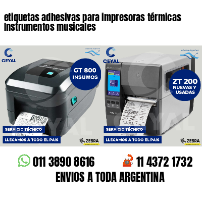 etiquetas adhesivas para impresoras térmicas Instrumentos musicales