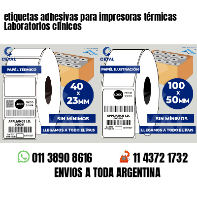 etiquetas adhesivas para impresoras térmicas Laboratorios clínicos