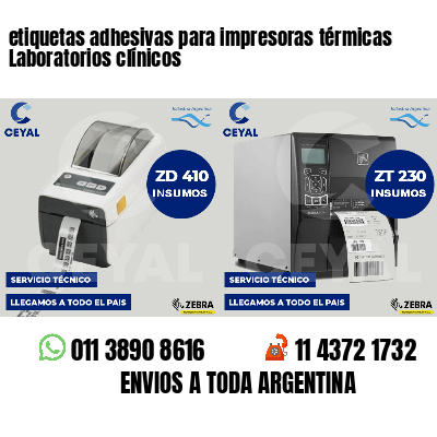 etiquetas adhesivas para impresoras térmicas Laboratorios clínicos