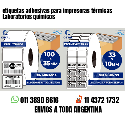 etiquetas adhesivas para impresoras térmicas Laboratorios químicos