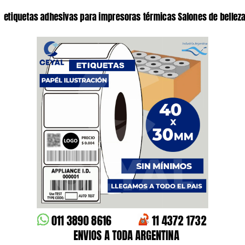 etiquetas adhesivas para impresoras térmicas Salones de belleza